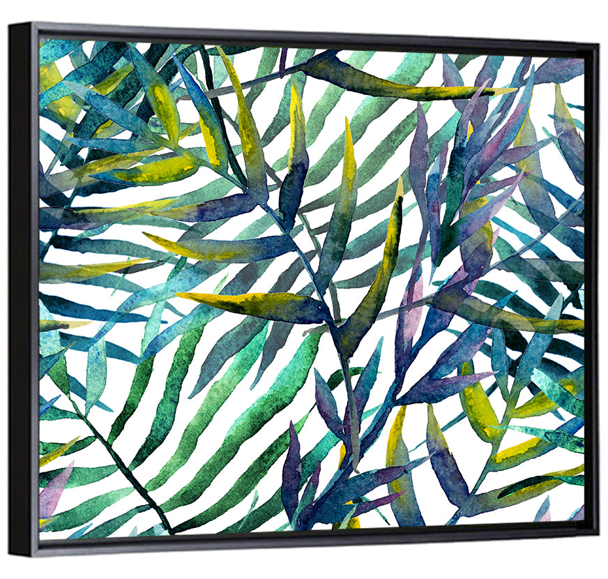 Watercolor Palm Stripe Pattern Wall Art