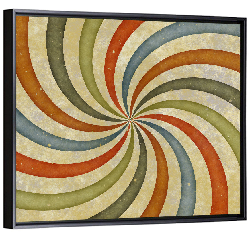 Retro Spiral Sunburst Wall Art