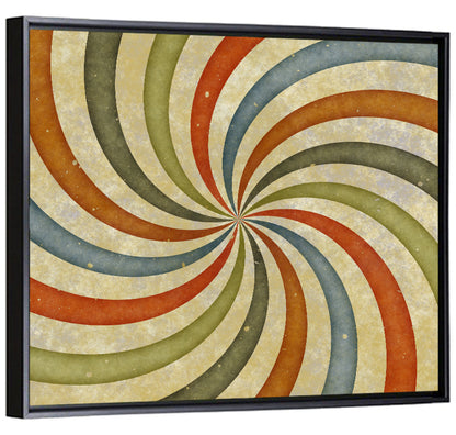Retro Spiral Sunburst Wall Art