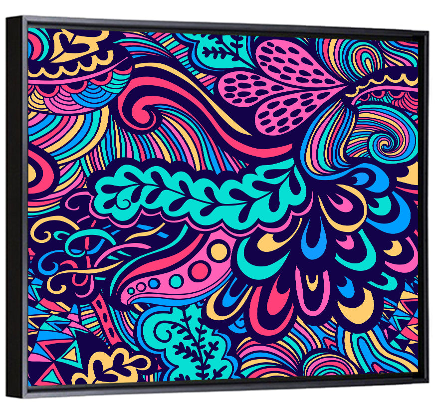 Playful Floral Seamless Pattern Wall Art