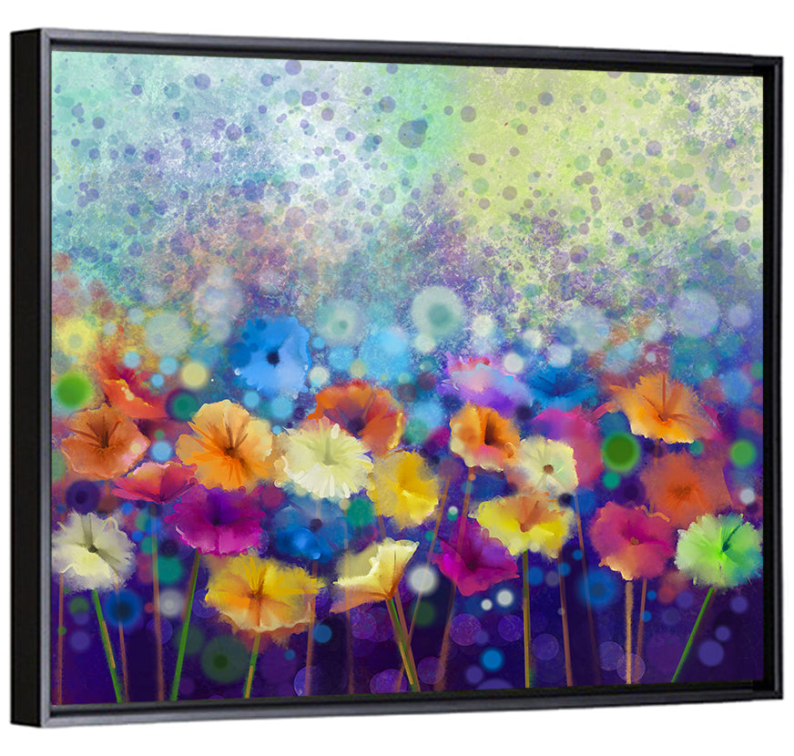 Blue Meadow Watercolor Floral Wall Art