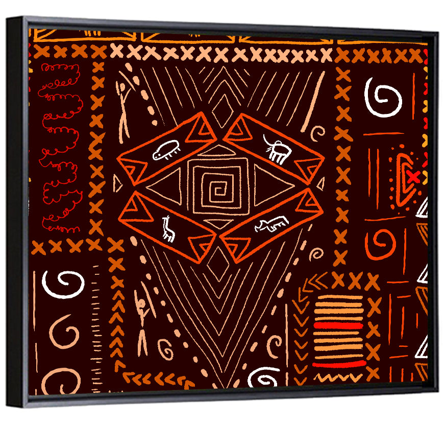 African Tribal Geometric Pattern Wall Art