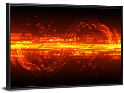 Glowing Circuitry Network Wall Art