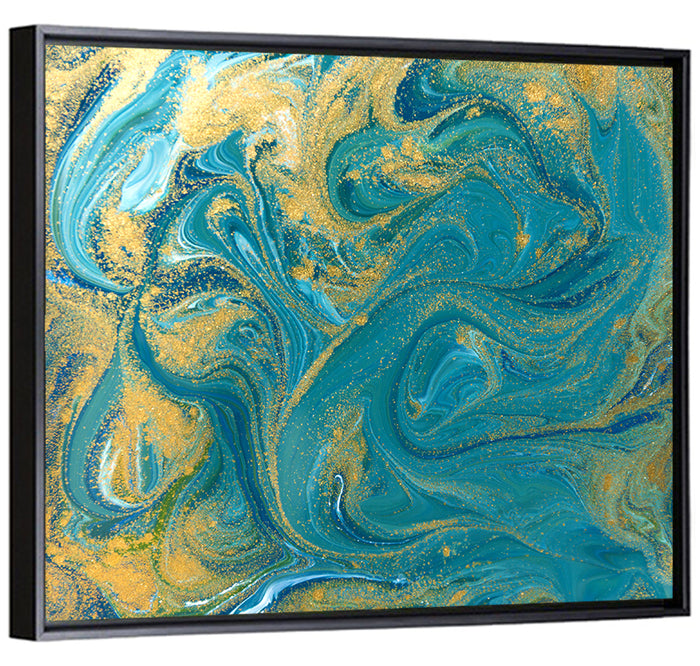Ink Marble Texture Wall Art as a framed canvas