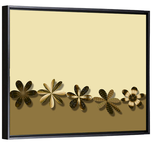 Brown Stylized Flowers Wall Art