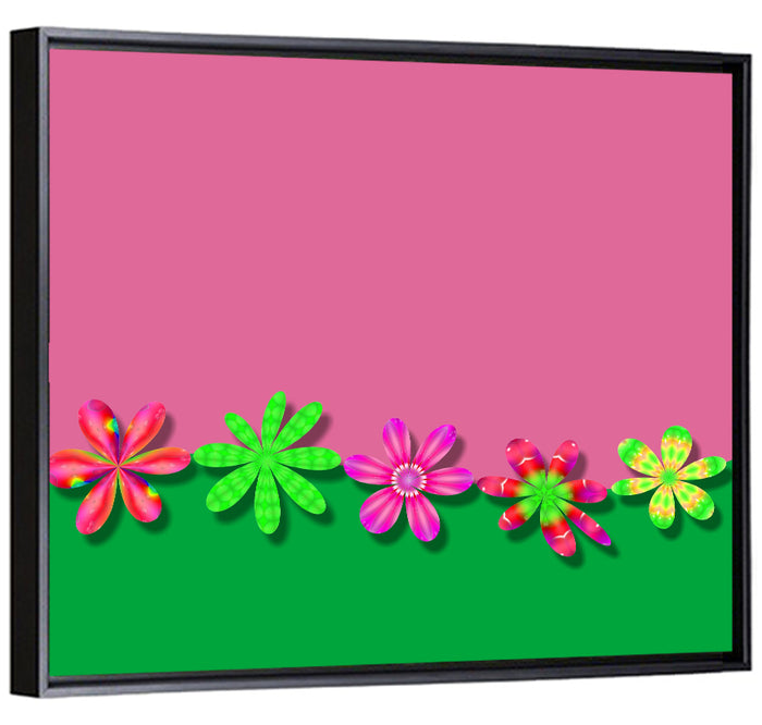 Fantasy Flowers Illustration Wall Art as a framed canvas