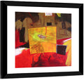 Geometric Abstract in Red and Yellow Wall Art