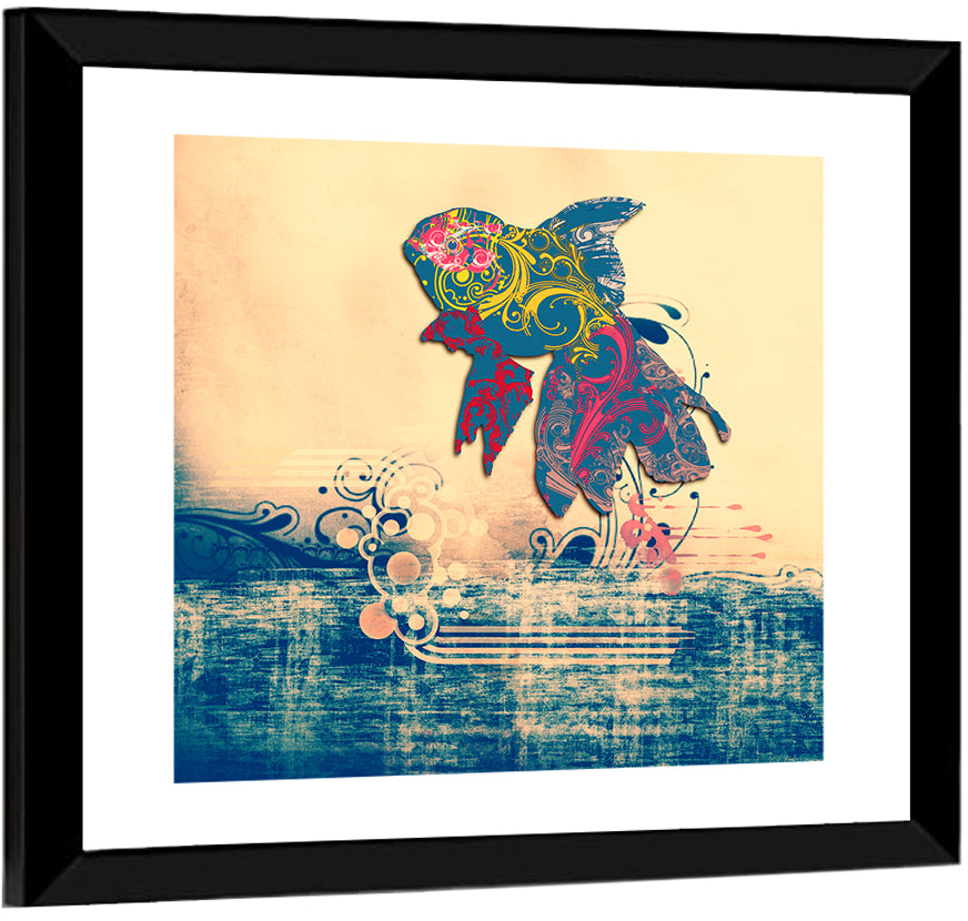 Ornamental Goldfish Illustration Wall Art