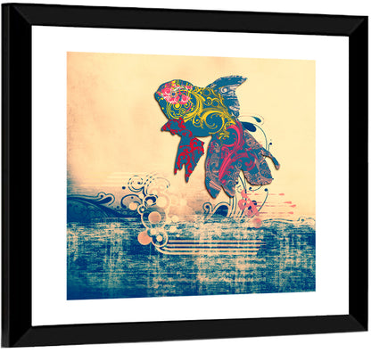 Ornamental Goldfish Illustration Wall Art