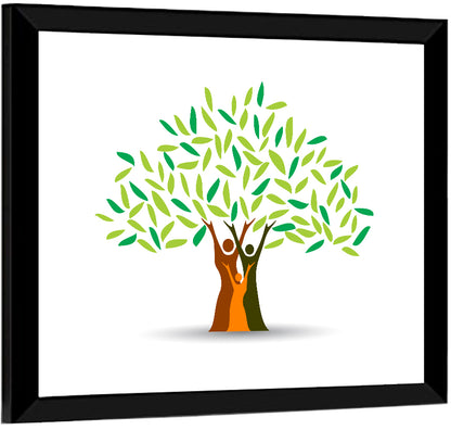 Family Tree Silhouette Illustration Wall Art