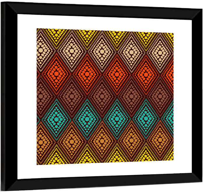 Diamond Dot Geometric Pattern Wall Art as a framed print