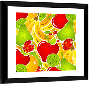 Healthy Fruits Illustration Wall Art