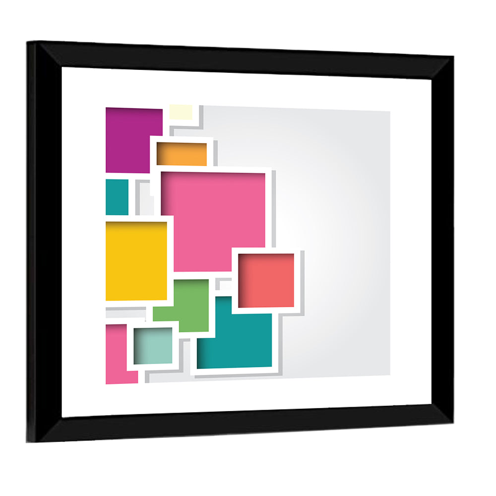 3d Layered Square Composition Wall Art