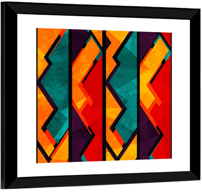 Four Panel African Geometric Pattern Wall Art