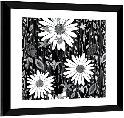 Monochrome Daisy Trio Wall Art