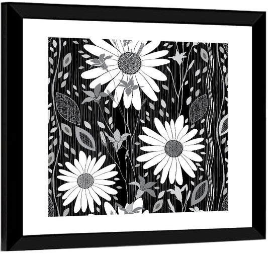 Monochrome Daisy Trio Wall Art
