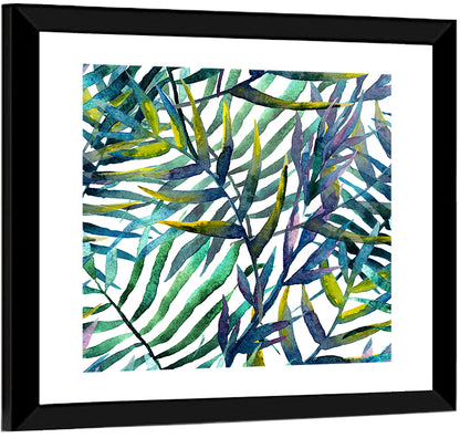 Watercolor Palm Stripe Pattern Wall Art