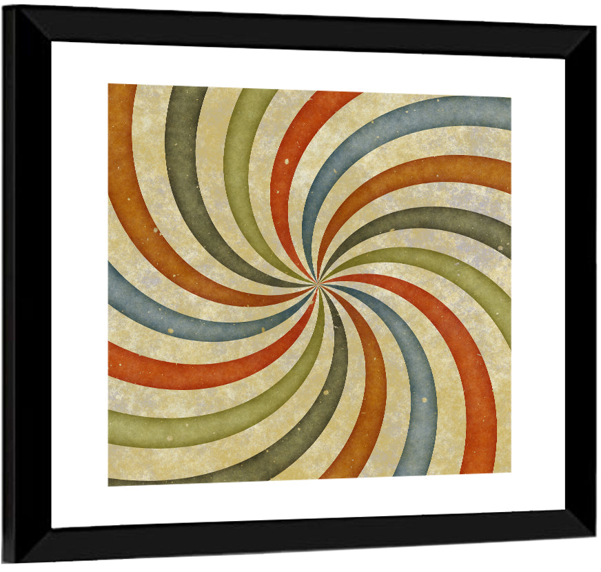 Retro Spiral Sunburst Wall Art
