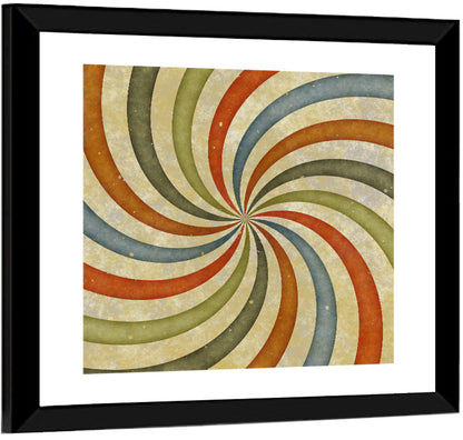 Retro Spiral Sunburst Wall Art