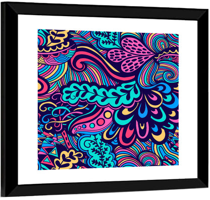 Playful Floral Seamless Pattern Wall Art