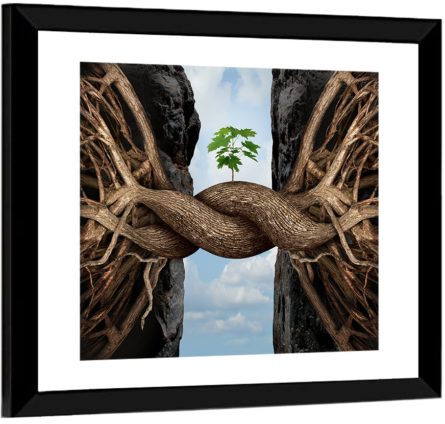 Braided Roots with Sapling Wall Art