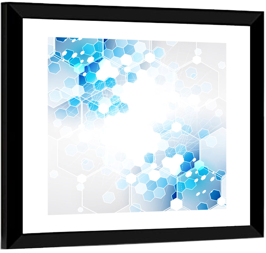 Futuristic Hexagon Network Wall Art