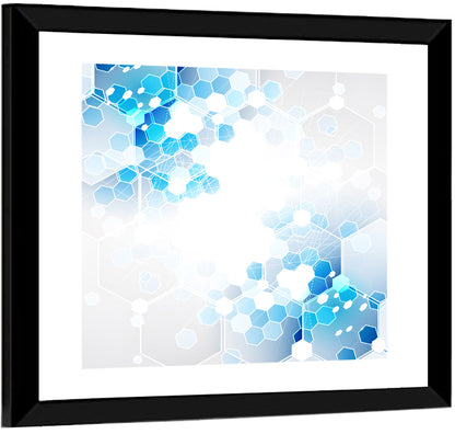 Futuristic Hexagon Network Wall Art