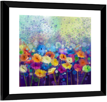 Blue Meadow Watercolor Floral Wall Art