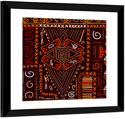 African Tribal Geometric Pattern Wall Art