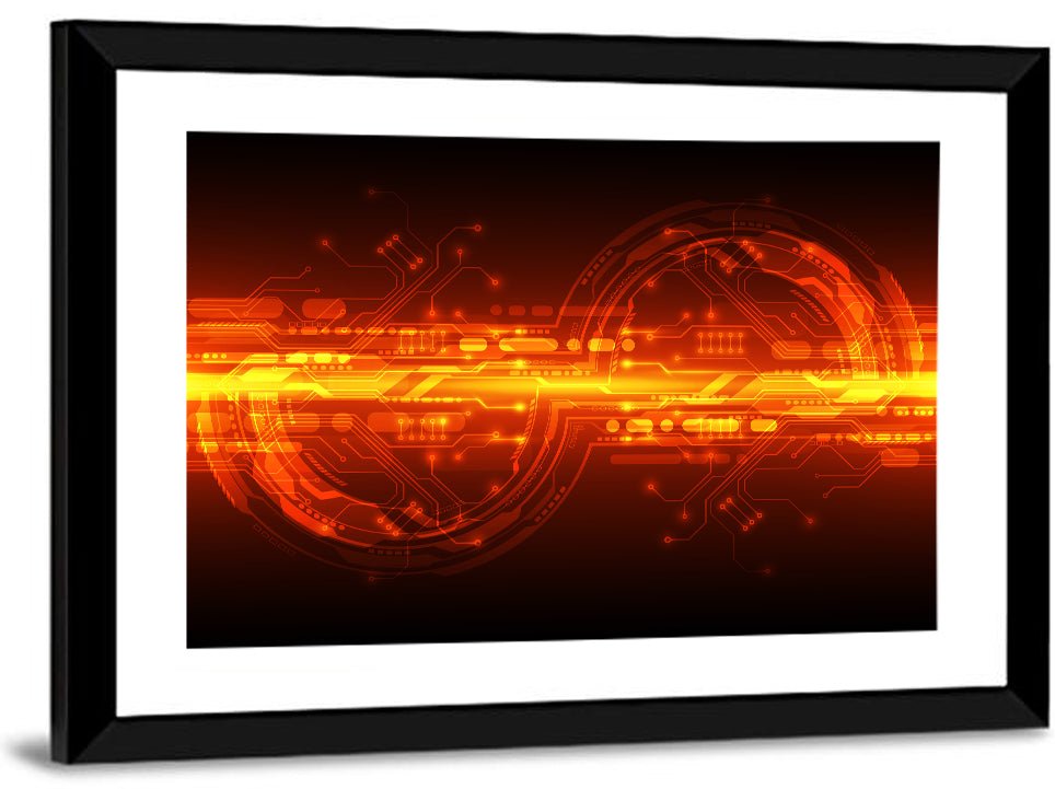 Glowing Circuitry Network Wall Art