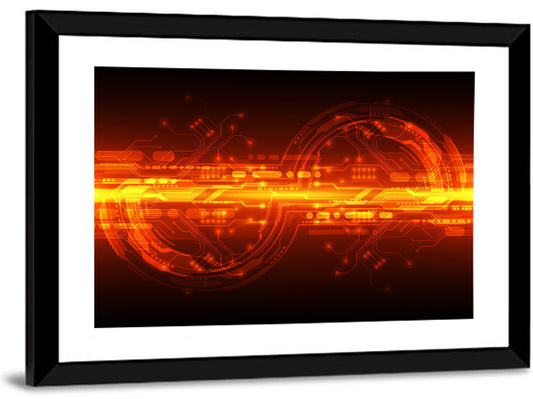 Glowing Circuitry Network Wall Art