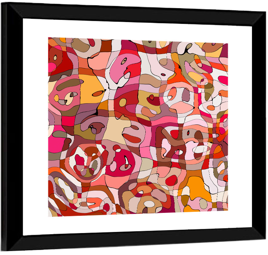 Vibrant Organic Mosaic Abstract Wall Art
