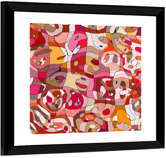 Vibrant Organic Mosaic Abstract Wall Art as a framed print