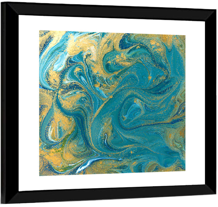 Ink Marble Texture Wall Art as a framed print