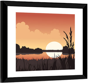 Summer Lake Sunset Wall Art