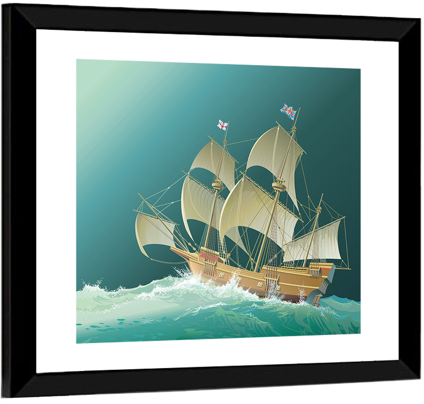 Mayflower Galleon at Sea Wall Art
