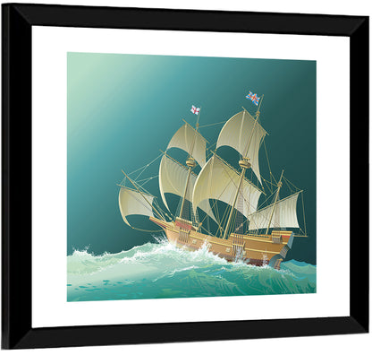 Mayflower Galleon at Sea Wall Art