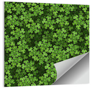 Green Shamrock Illustration Wall Art