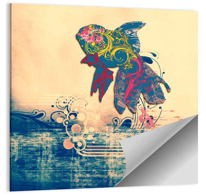 Ornamental Goldfish Illustration Wall Art