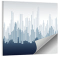Abstract Blue City Skyline Wall Art