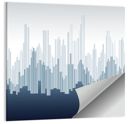 Abstract Blue City Skyline Wall Art