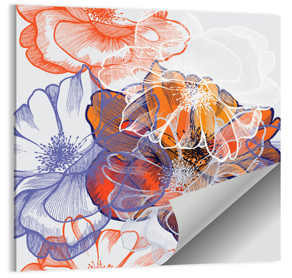 Layered Rose Collage Pattern Wall Art