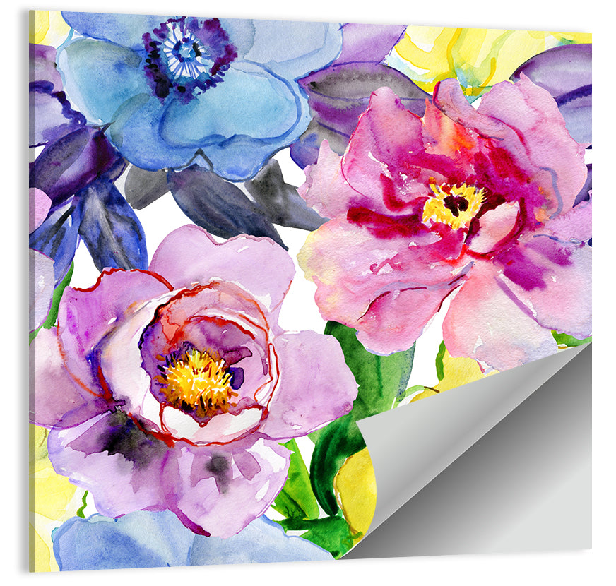 Vibrant Watercolor Floral Arrangement Wall Art