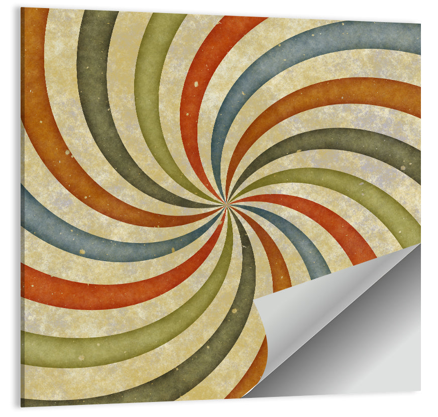 Retro Spiral Sunburst Wall Art