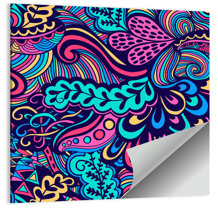 Playful Floral Seamless Pattern Wall Art as a poster print