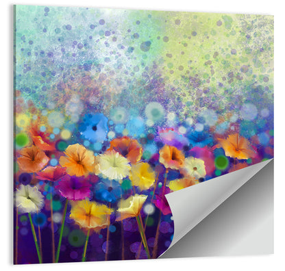 Blue Meadow Watercolor Floral Wall Art