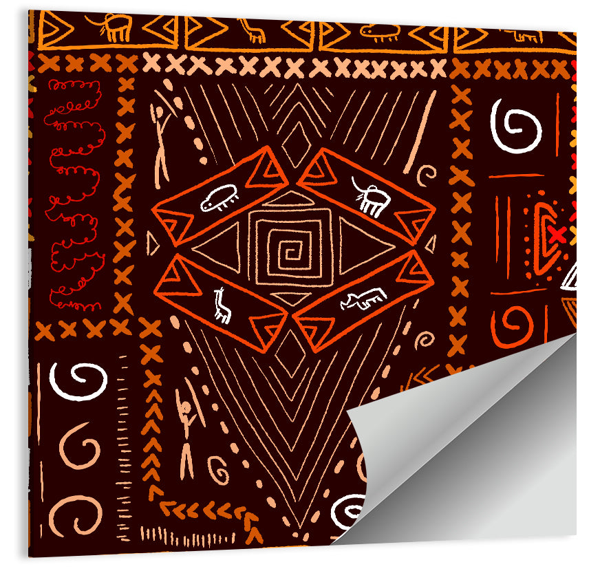 African Tribal Geometric Pattern Wall Art
