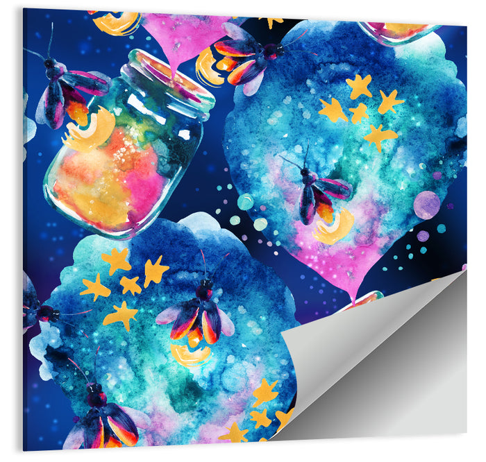 Magic Firefly Illustration Wall Art as a poster print