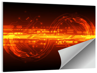 Glowing Circuitry Network Wall Art