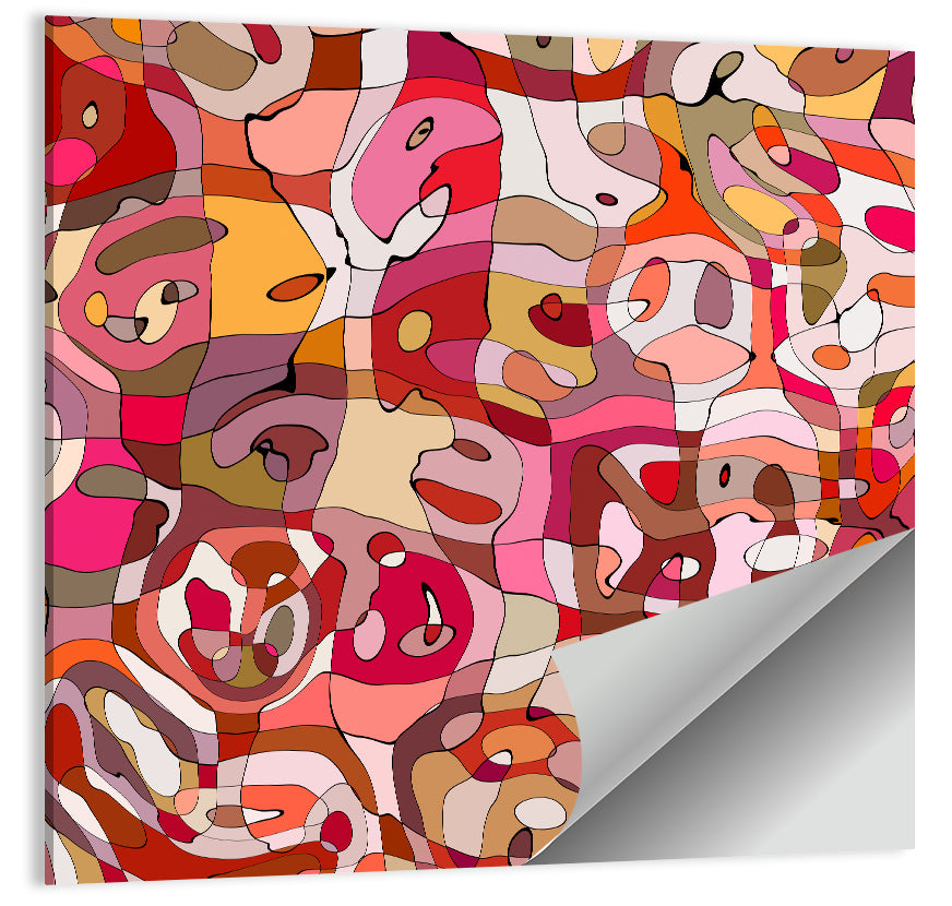 Vibrant Organic Mosaic Abstract Wall Art